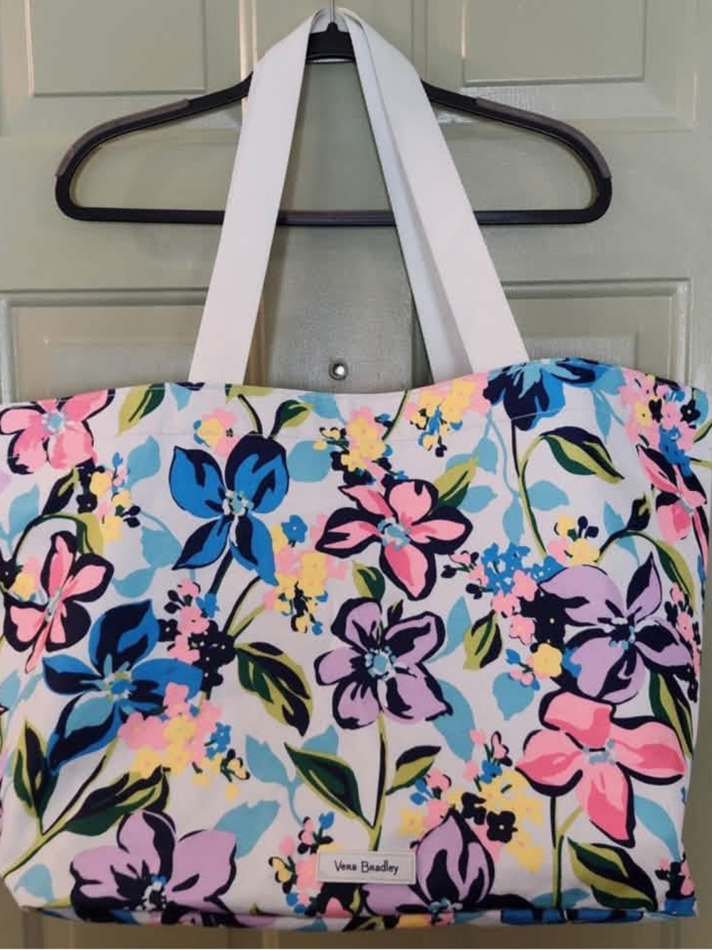 Vera Bradley Floral Tote in Pink, Blue & Purple